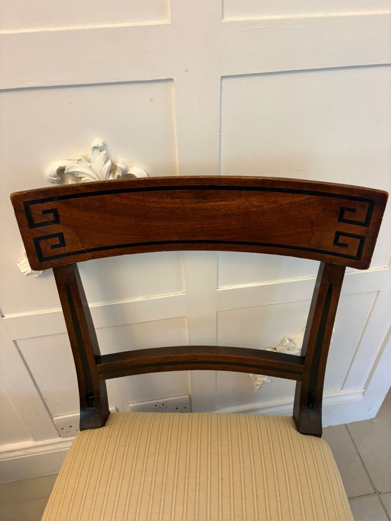 Antique English Regency Mahogany Klismos Dining Side Chairs – Pair - Image 11